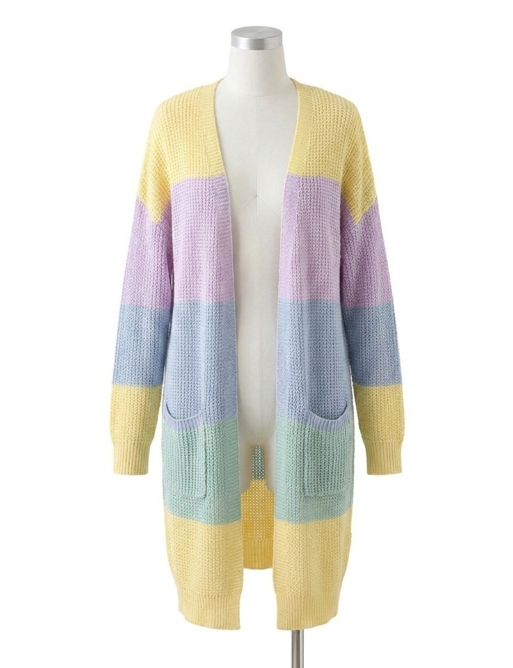 NEW BLUIVY spring color blocked open front cardigan in pink/lavender